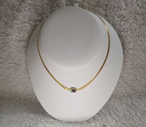Gold Necklace with Blue Accent